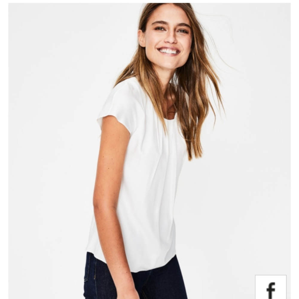 Boden Ravello Silk Cap Sleeve Blouse